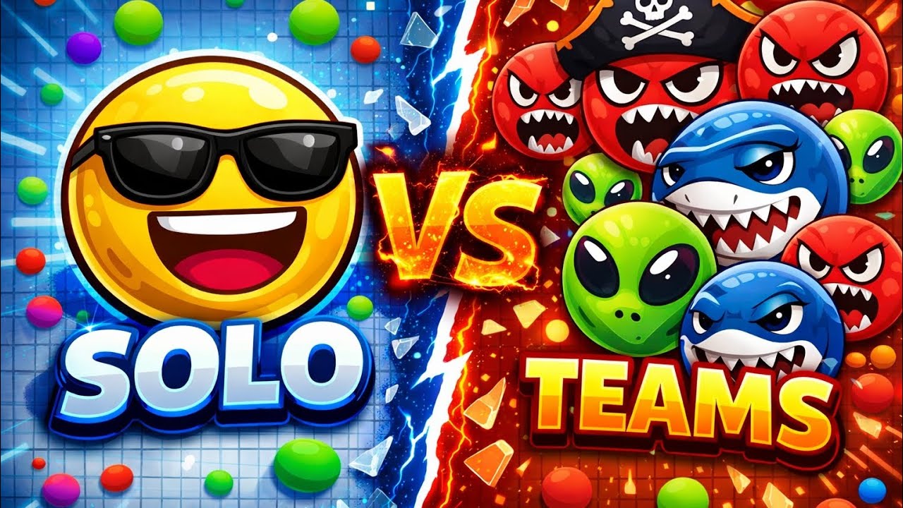 100% Solo Vs Teams! ☠️💩 (Agar.io mobile) gameplay.