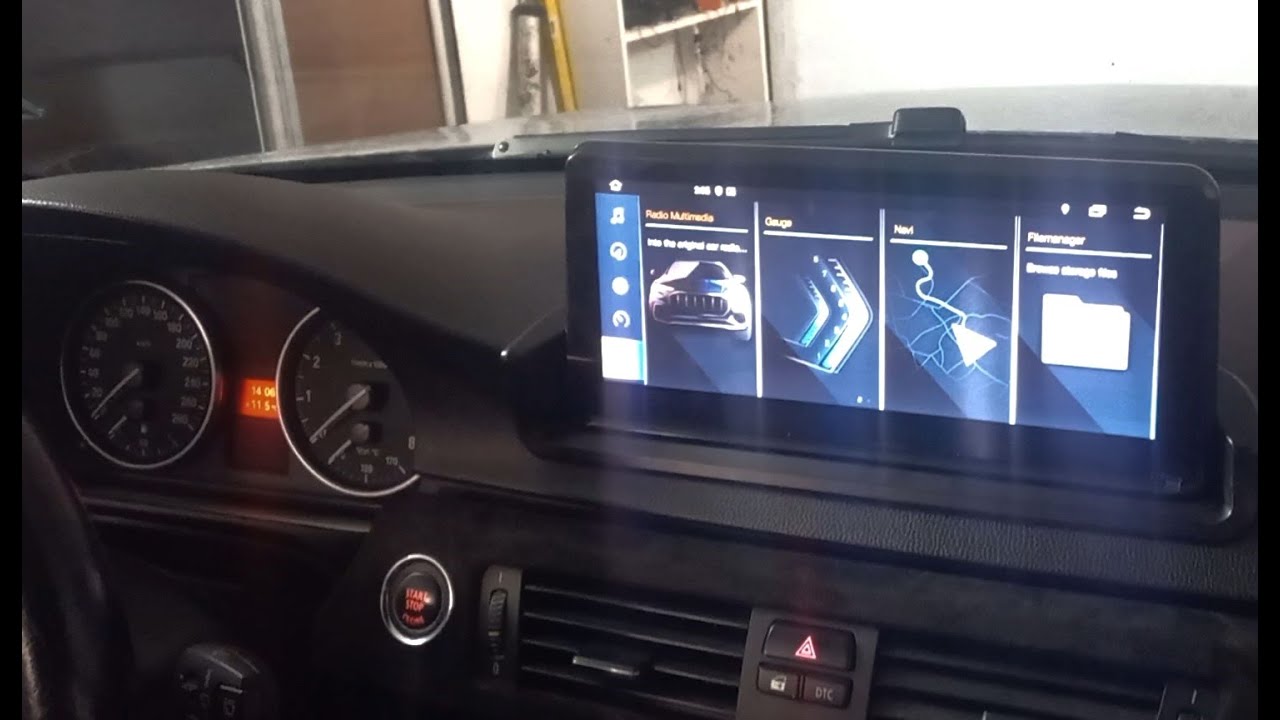 BMW Serie 3 E92 E91 E90 instalando unidad principal Android CarPlay pantalla táctil de 10 pulgadas