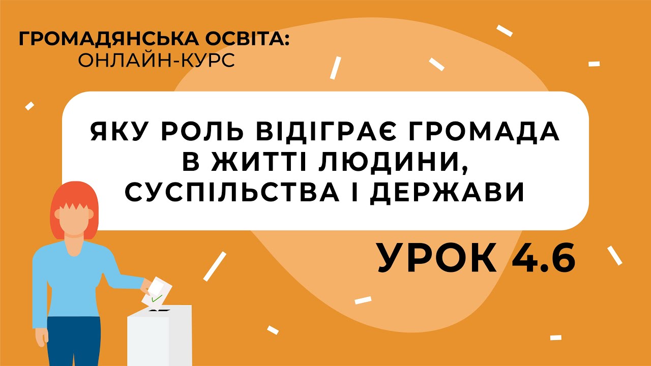 Тема 4.6. Яку роль відіграє громада в житті людини, суспільства і держави