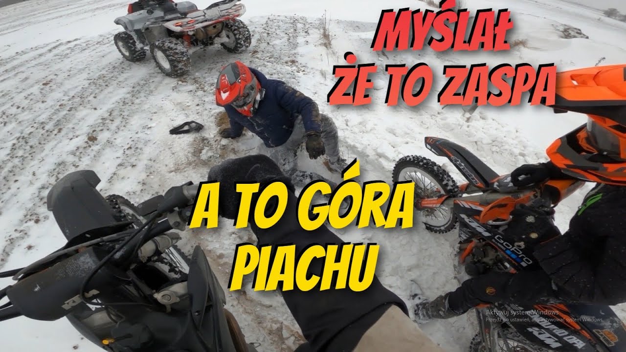 Wypadek Can Ama - KTMy w śniegu idą jak wściekłe ale gleb było sporo / Pół metra śniegu vs KTMy