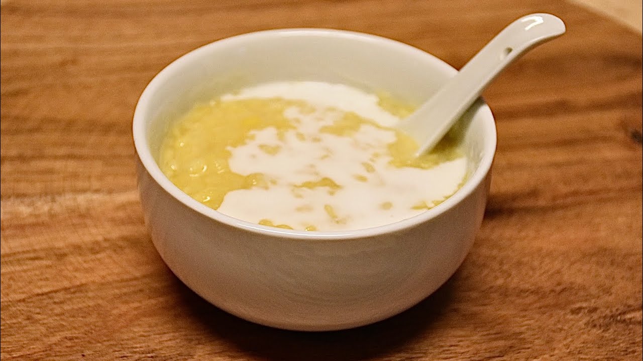 Mung bean Pudding with Salted Coconut Cream