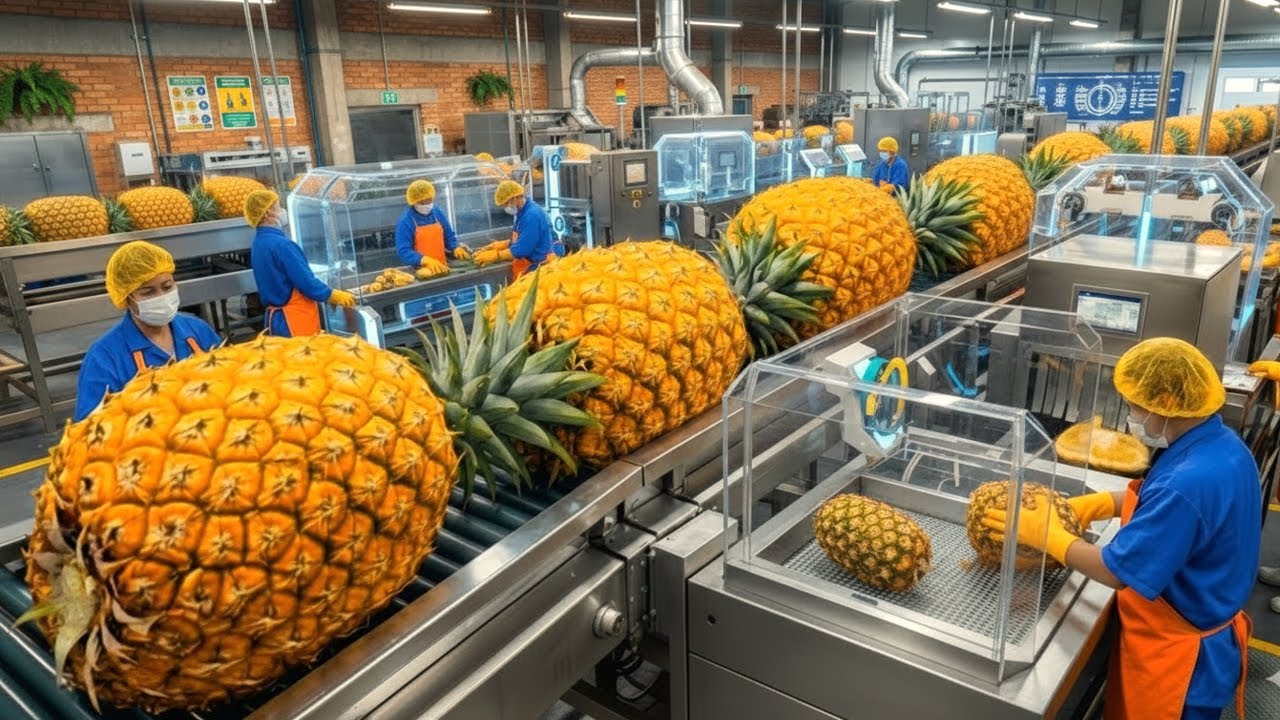 Inside a Modern Pineapple Factory From Fruit to Fresh Juice