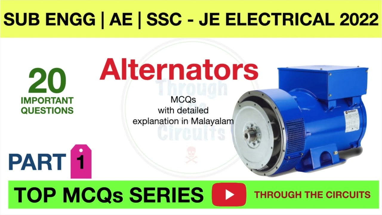 Alternators MCQs | Top MCQ Series | detailed explanation in Malayalam | Through The Circuits