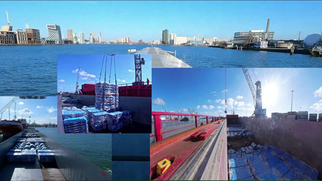 Vaart van Werkendam naar en laden in Rotterdam en vaart naar Hellouw.