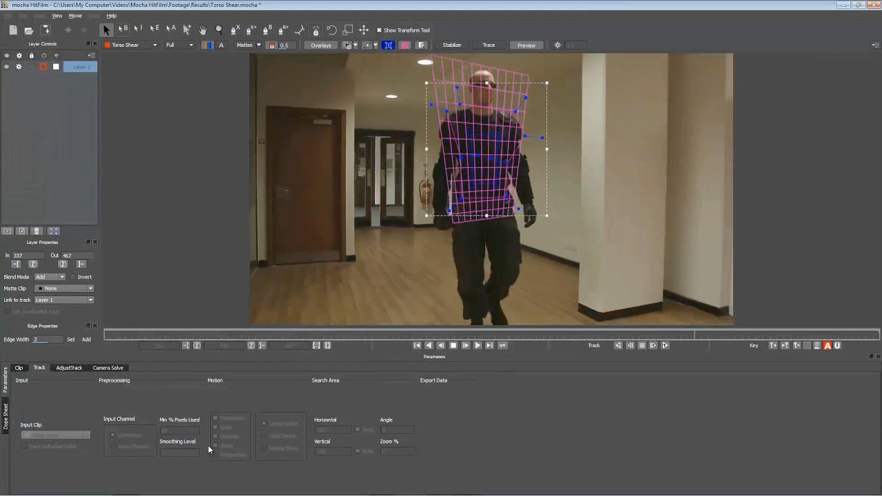 Planar tracking in mocha: understanding motion types