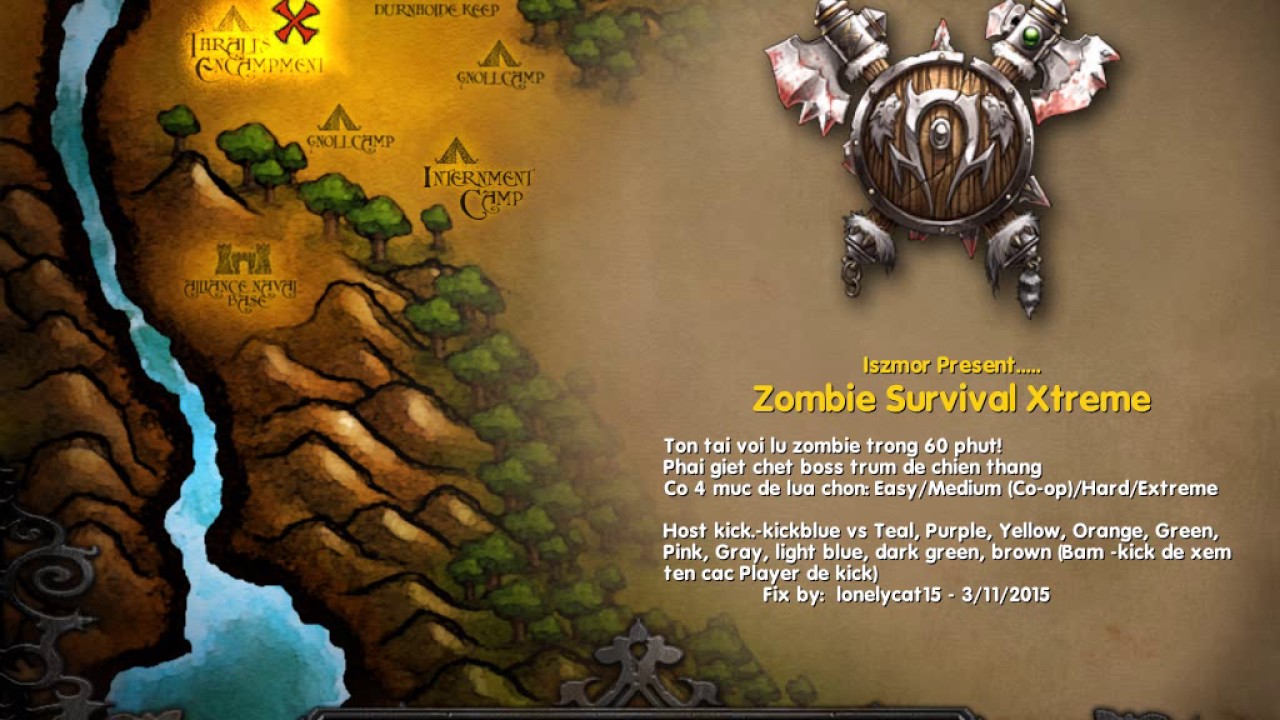 Warcraft Zombie survival hard extreme v1.4 60min - ver VN