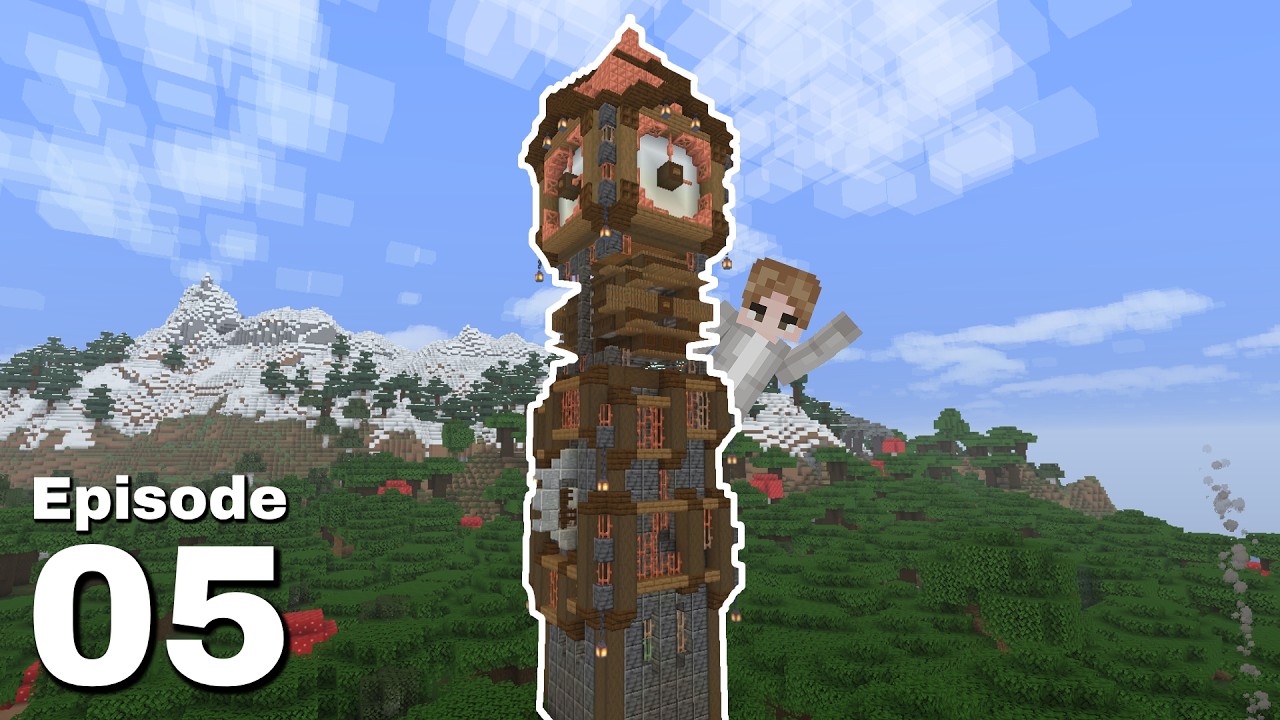 I Built An Animated Clock Tower In Vanilla Minecraft | Basilborne 1: Episode 5