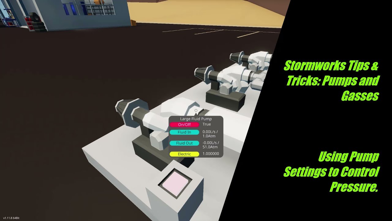 Stormworks Tips & Tricks: Pumps and Gasses - Using Pump Settings to Control Pressure. #stormworks