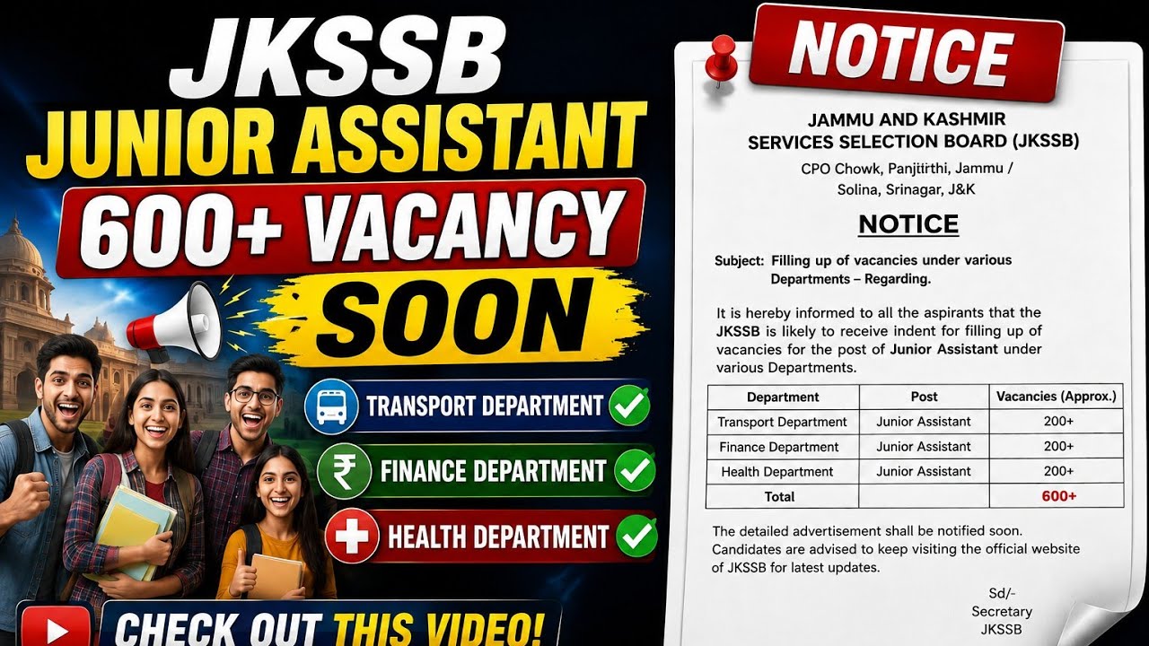 JKSSB JUNIOR ASSISTANT EXPECTED CUT OFF 2026 |  JKSSB JUNIOR ASSISTANT 600+ VACANCY SOON 🔥 #jkssb  