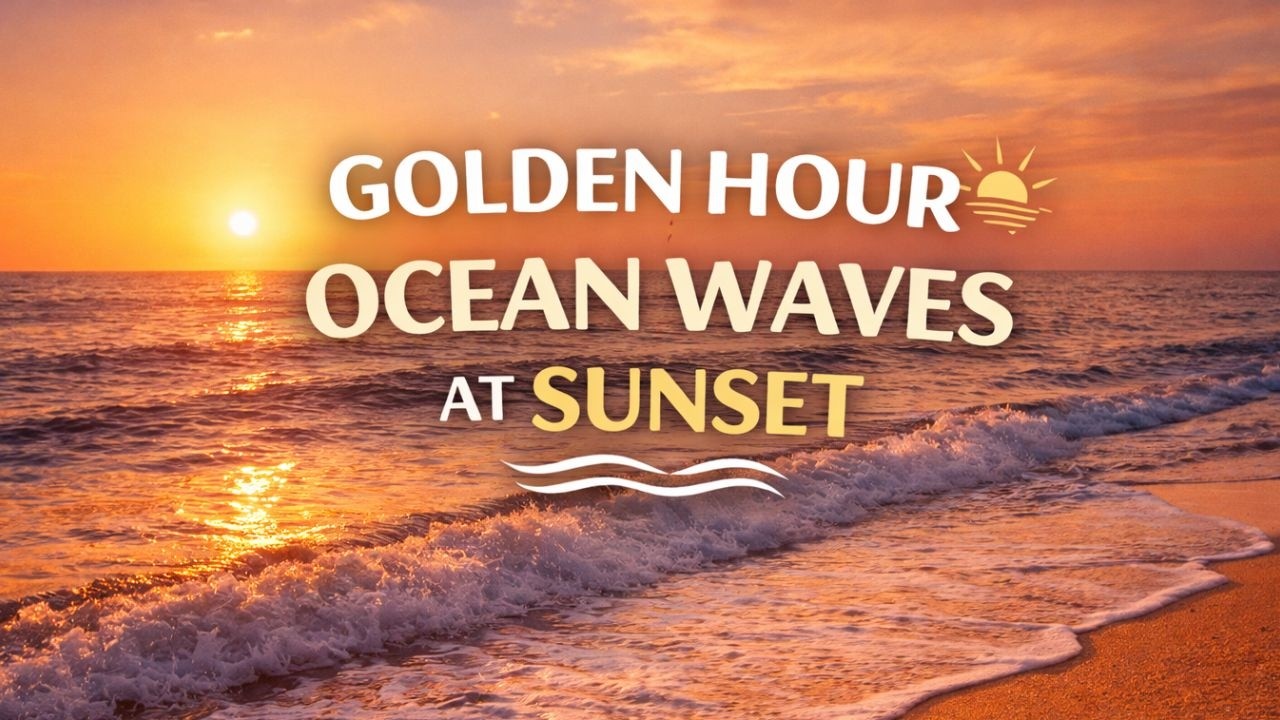 Golden Hour Ocean Waves at Sunset 🌅🌊 | Relaxing Beach Ambience #sunsetbeach #meditationvideos