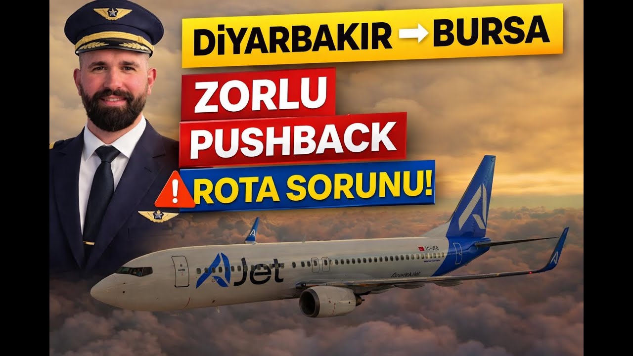 DİYARBAKIR → BURSA UÇUŞU! | Zorlu Pushback, Rota Kopması ve Harika İniş ✈️ MSFS2020 #msfs2020