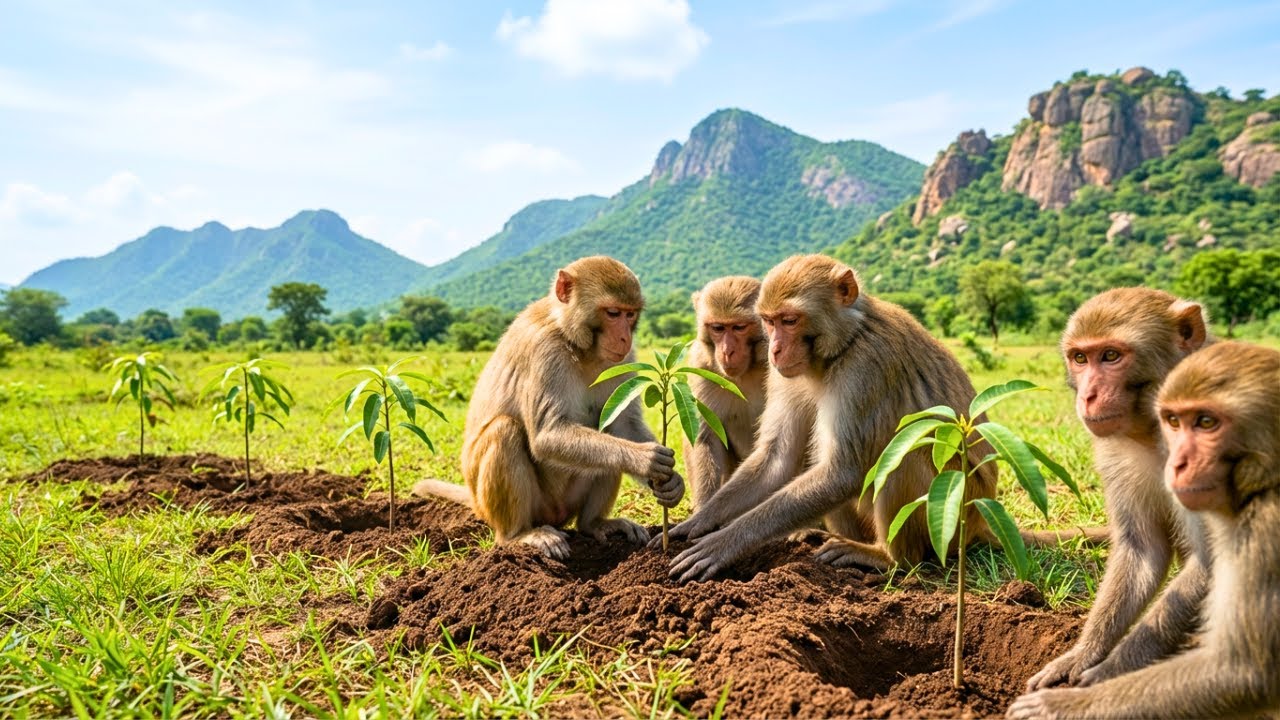Monkeys Build a Mango Garden in the Jungle | Relaxing Nature Story