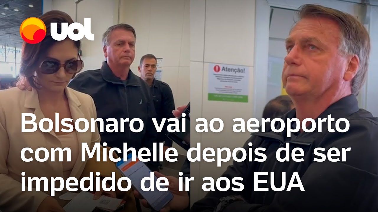 Bolsonaro vai ao aeroporto com Michelle após ter pedido negado para ir à posse de Trump nos EUA