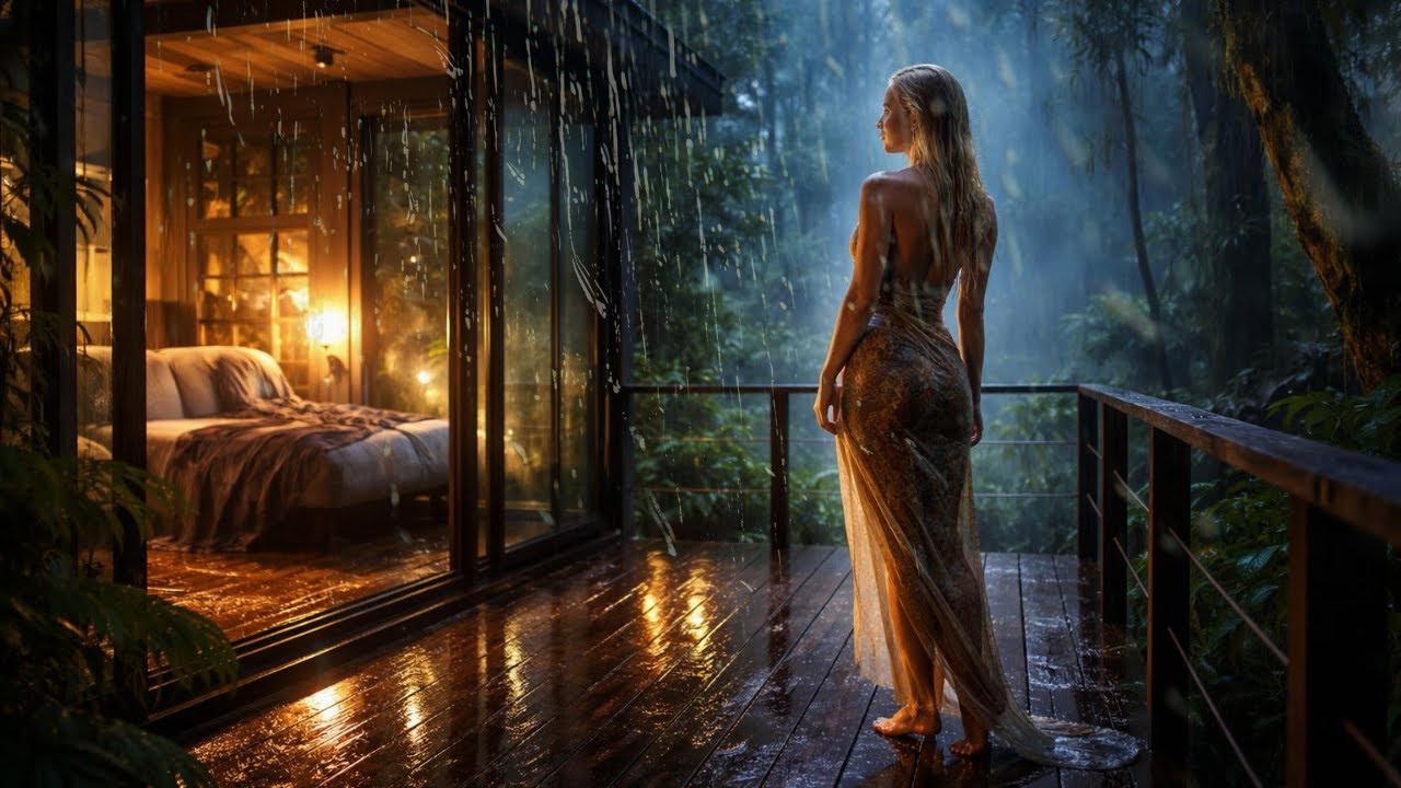 Heavy Rain in Deep Forest at Night 🌲 | Relax & Deep Sleep | Rain Sounds for Sleeping