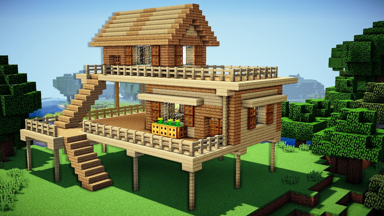 Minecraft: Starter House Tutorial - How to Build a House in Minecraft / Easy /