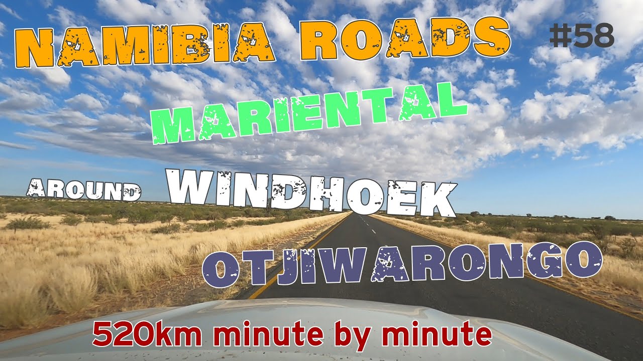 4K Driver View: Mariental to Otjiwarongo via Windhoek along the B1 highway Namibia
