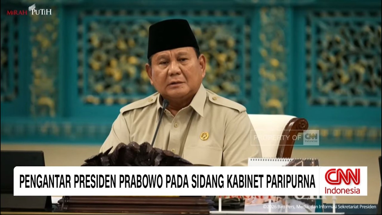LIVE Pengantar Presiden Prabowo pada Sidang Kabinet Paripurna, Istana Negara