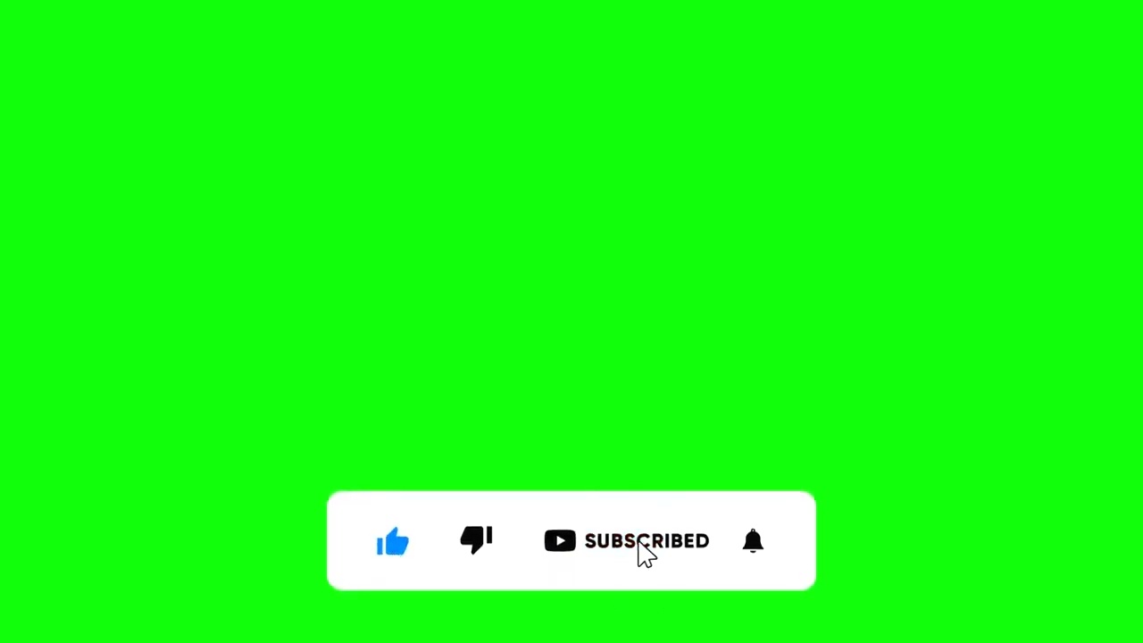 Pop Up Subscribe Button Animation Green Screen No Copyright