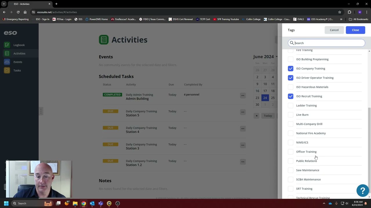 ESO Daily Task/Training for SFR