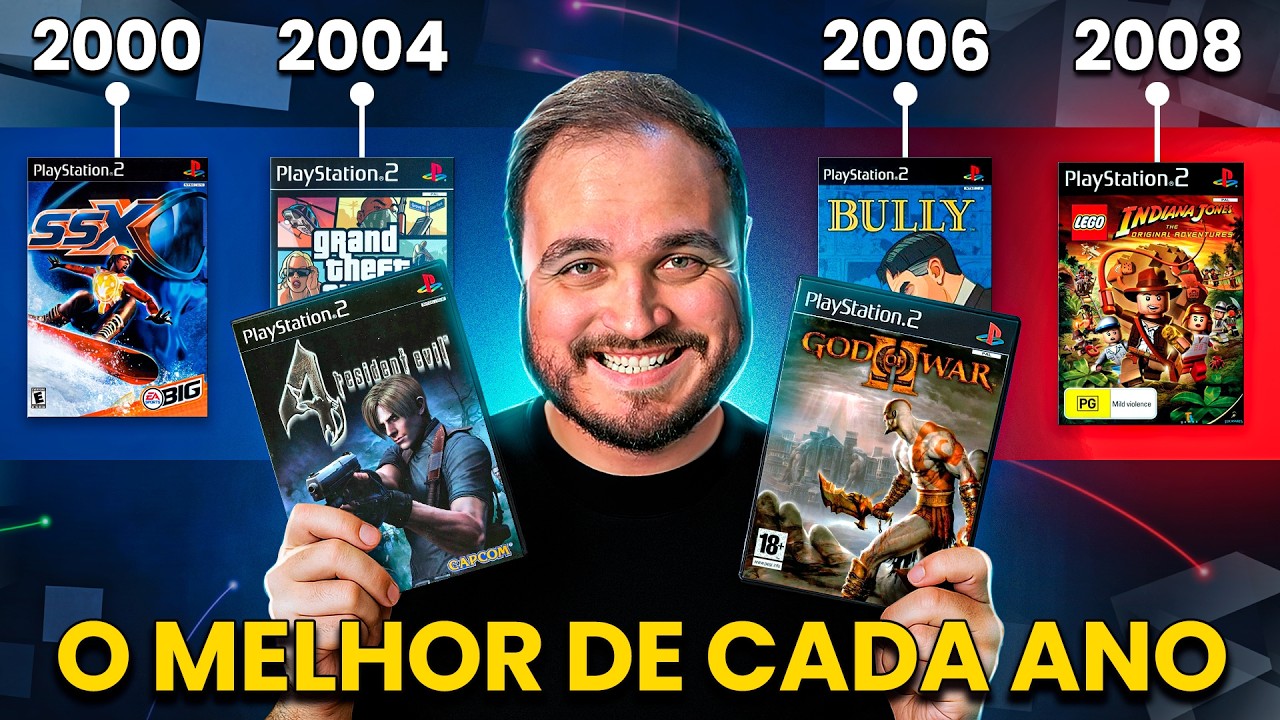 Joguei o MELHOR jogo de cada ANO DE VIDA do PLAYSTATION 2