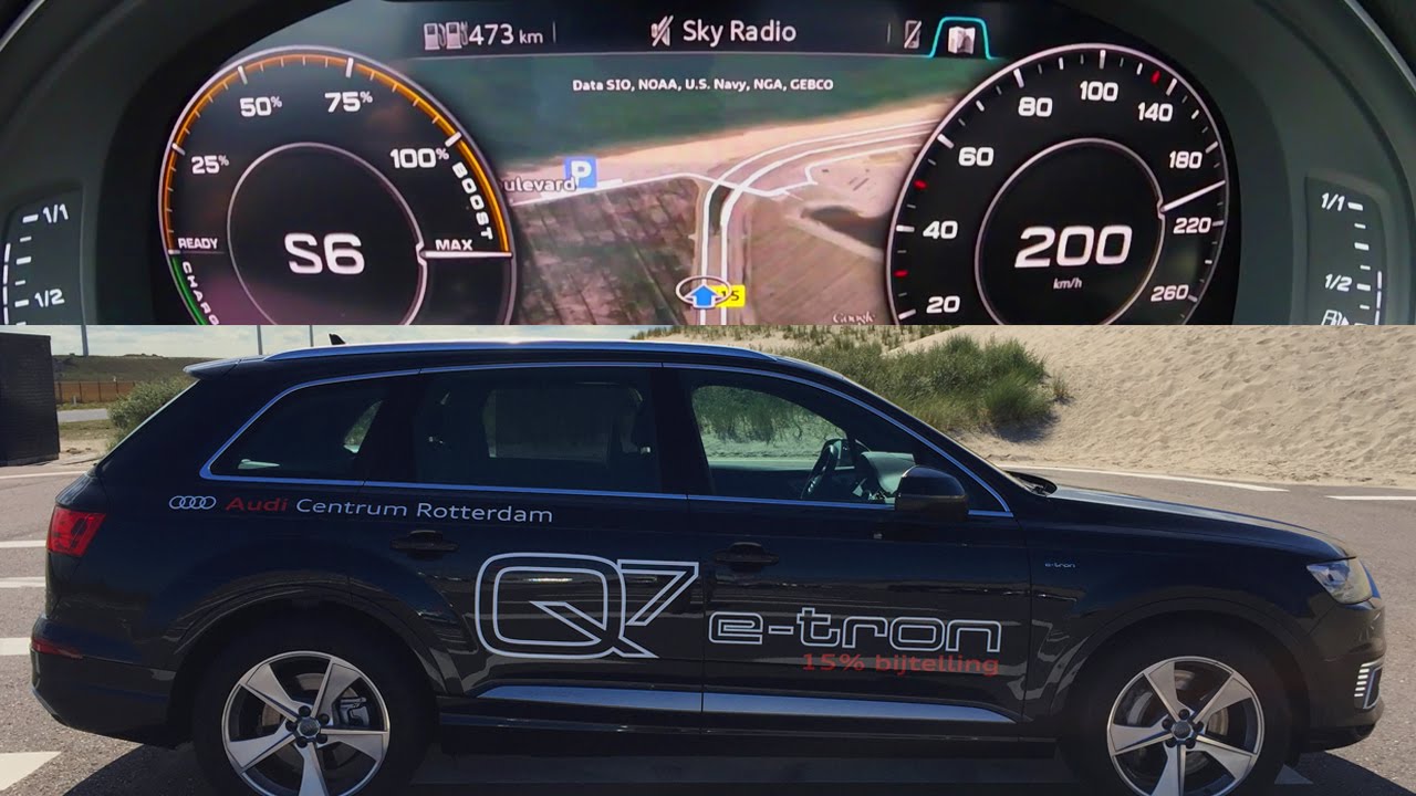 Audi Q7 2017 E Tron Quattro 374 HP Acceleration 0-200 km/h Audi Virtual Cockpit