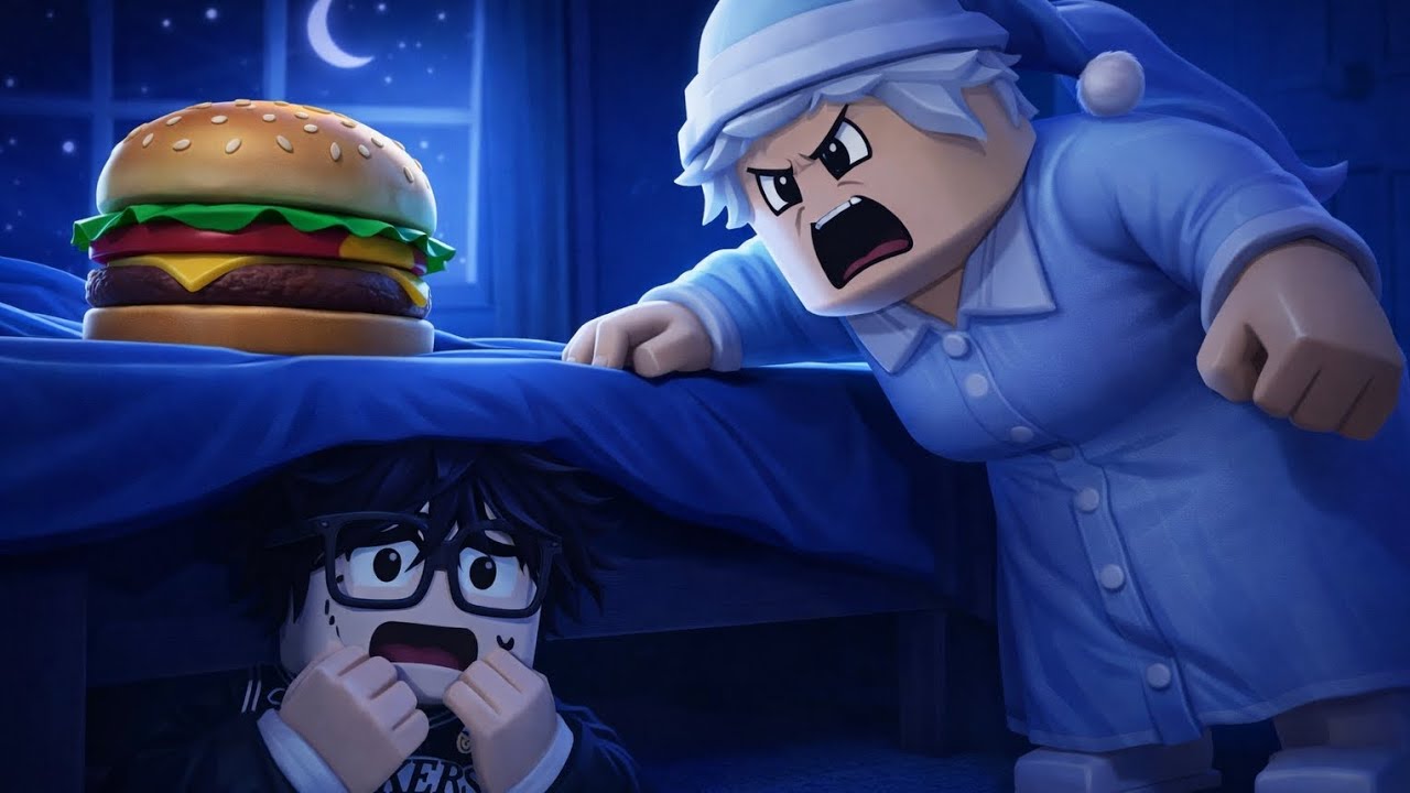 Eu e meu amigo jogando pege um hambúrguer ou outra coisa e não pode ser pego pela vovó#robox
