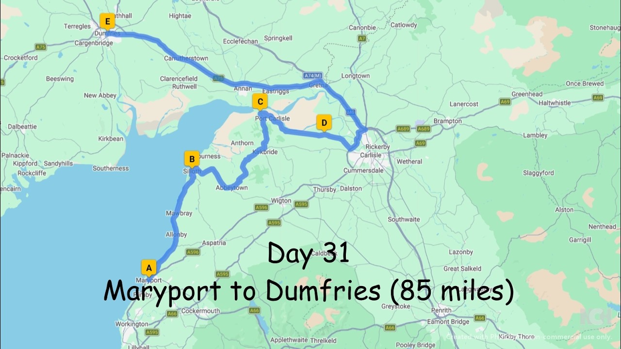 Day 31 - From Robert to William - A Road Trip around the coast of Britain - Maryport to Dumfries