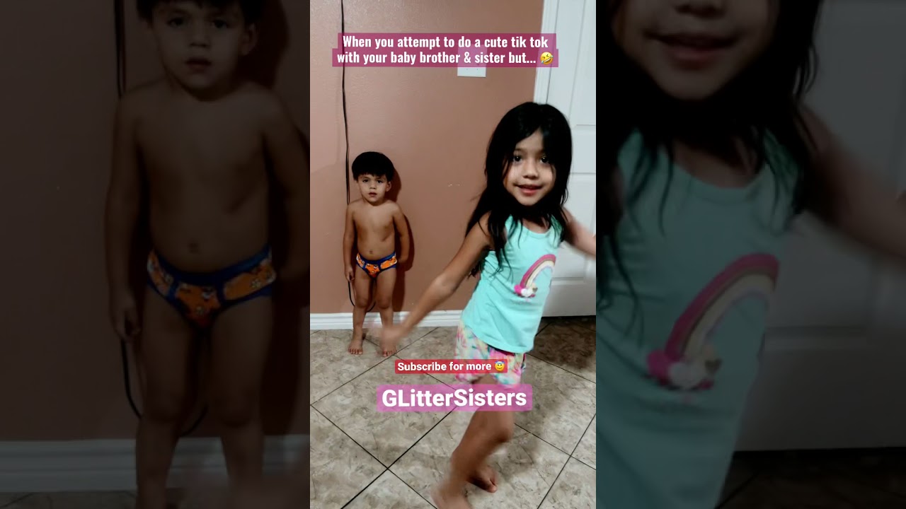 Glitter Sisters Vs. Bro Tik Tok Dance Challenge 😅 #fail #tiktok #dance #shorts #funny #sub4more 👍