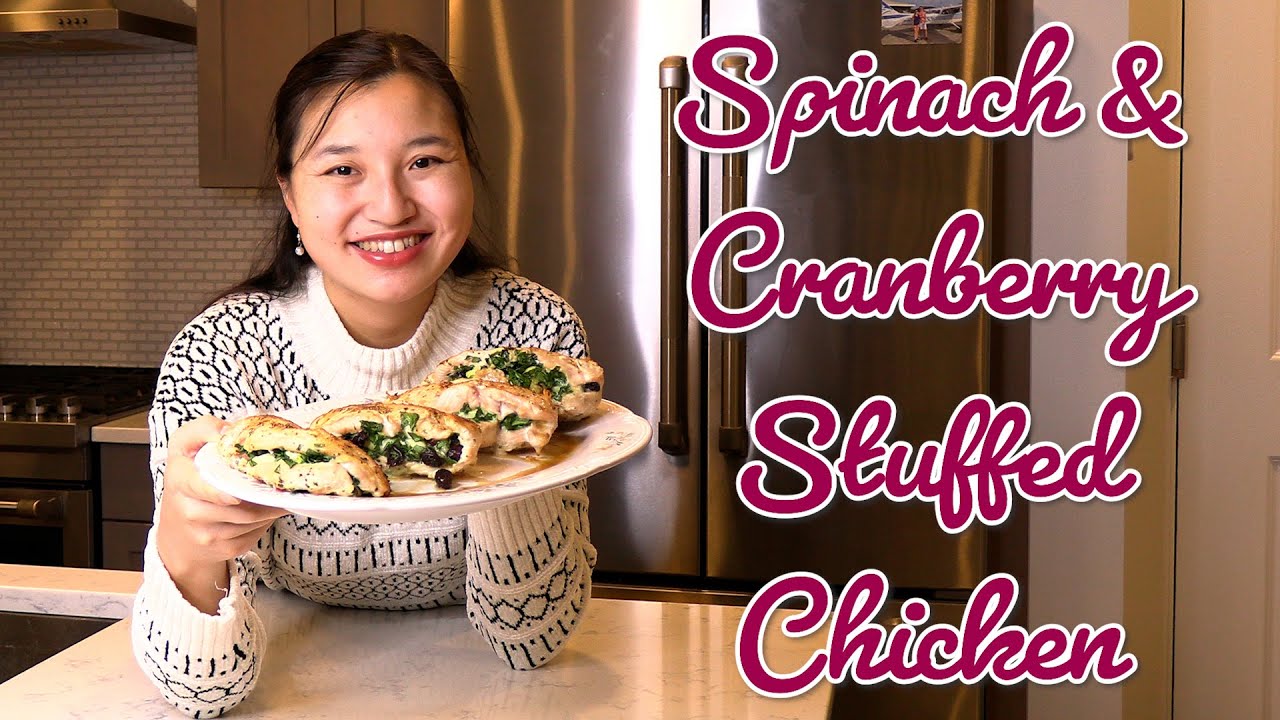 Spinach & Cranberry Stuffed Chicken Breasts | Festive & Flavorful