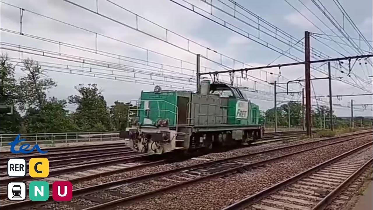 Passages d'une BB60000 + BB7200 en HLP avec une Regio2N IDFM en US à Saint Cyr 