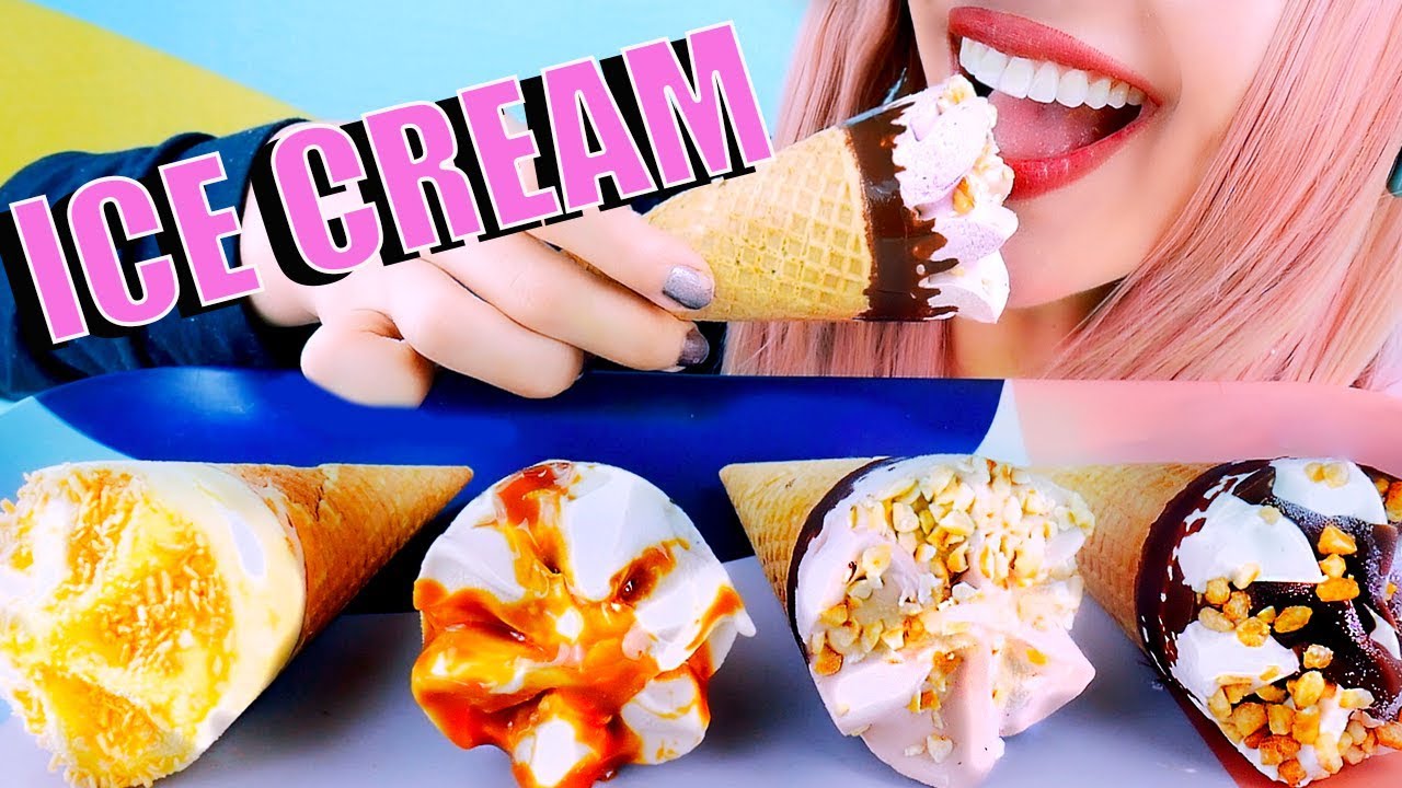 ASMR ICE CREAM CONES | Drumstick X Messina | Eating Sounds *No Talking* 먹방