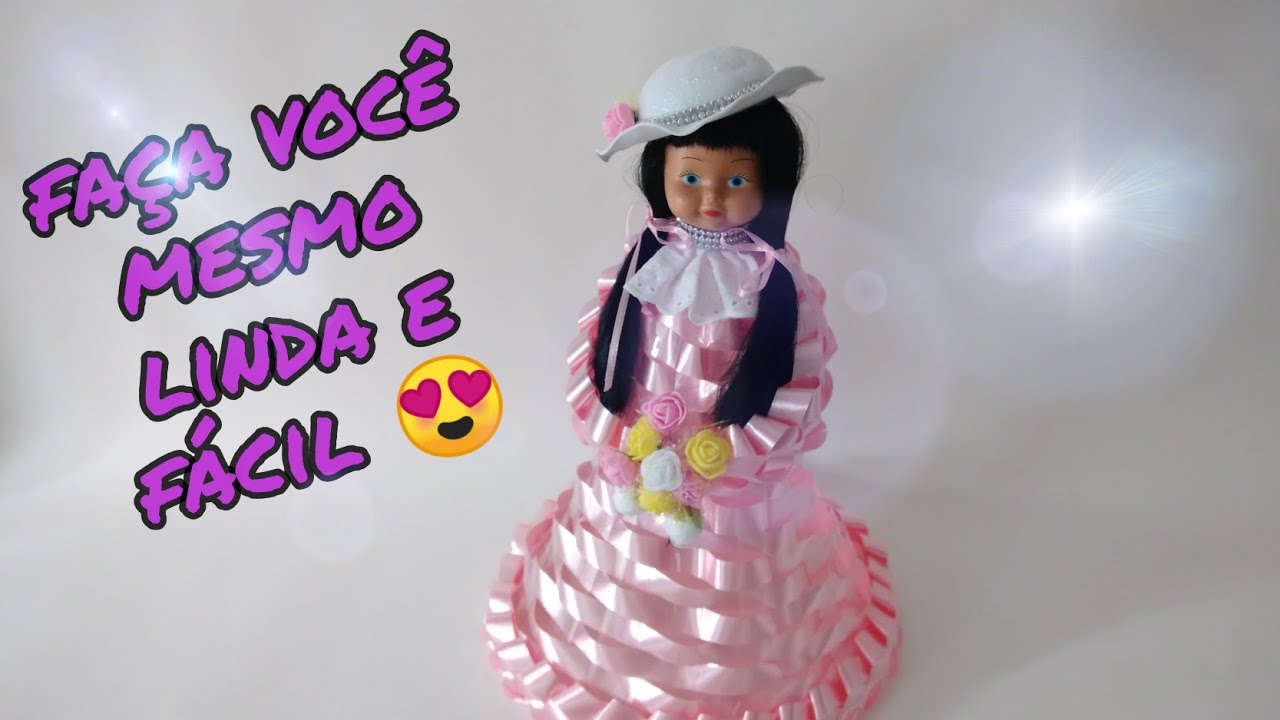 como fazer boneca com garrafa pet linda e fácil