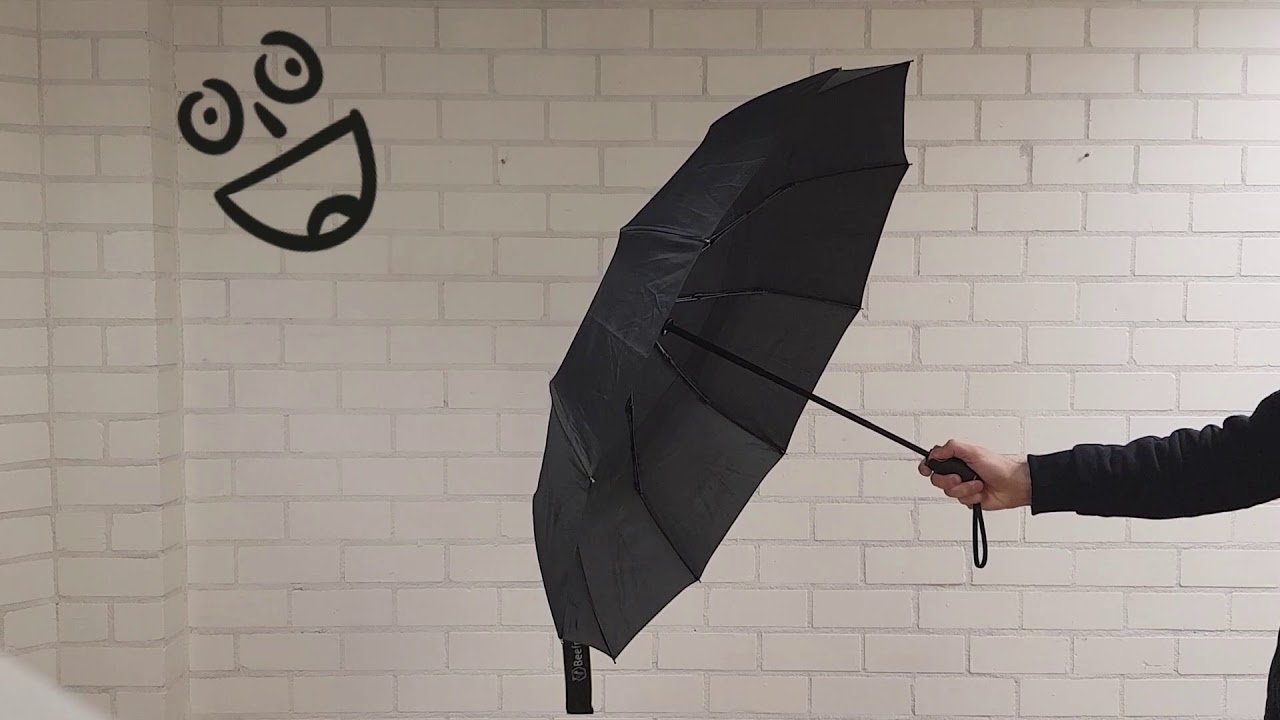 Beefree 107cm stormparaplu openen en sluiten