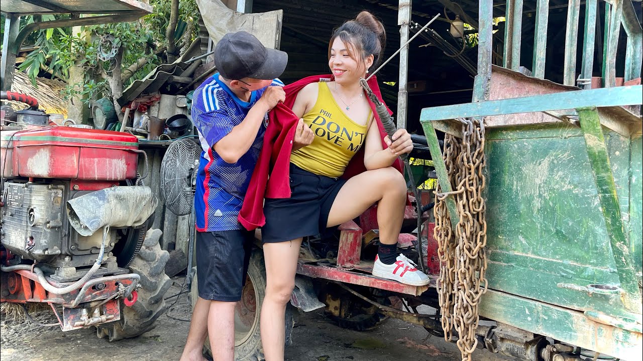 Continuing the work: The challenge of a female mechanic repairing two tractors at the same time