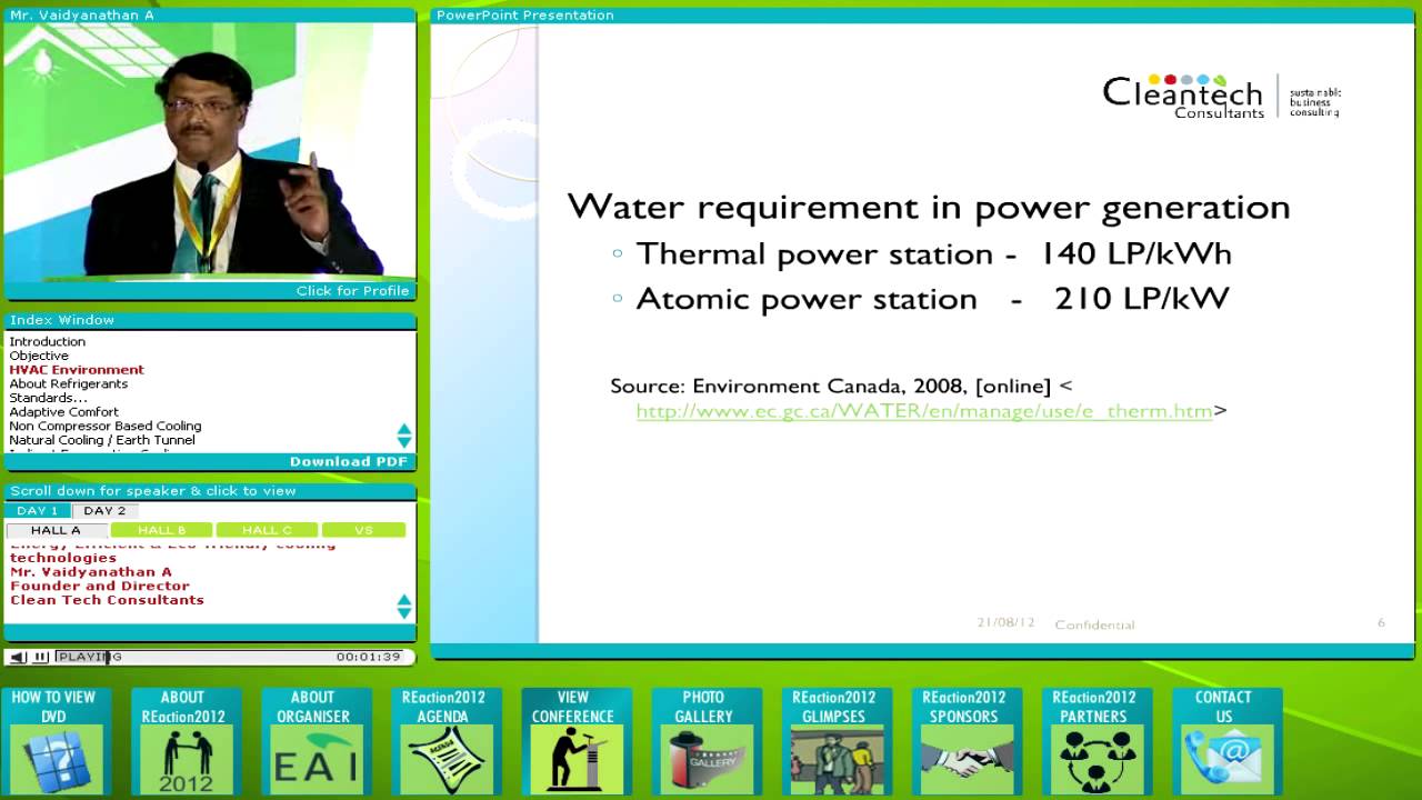 Mr. A. Vaidyanathan, Director HMX Systems Pvt. Ltd on Energy Efficiency at Reaction2012 Conference