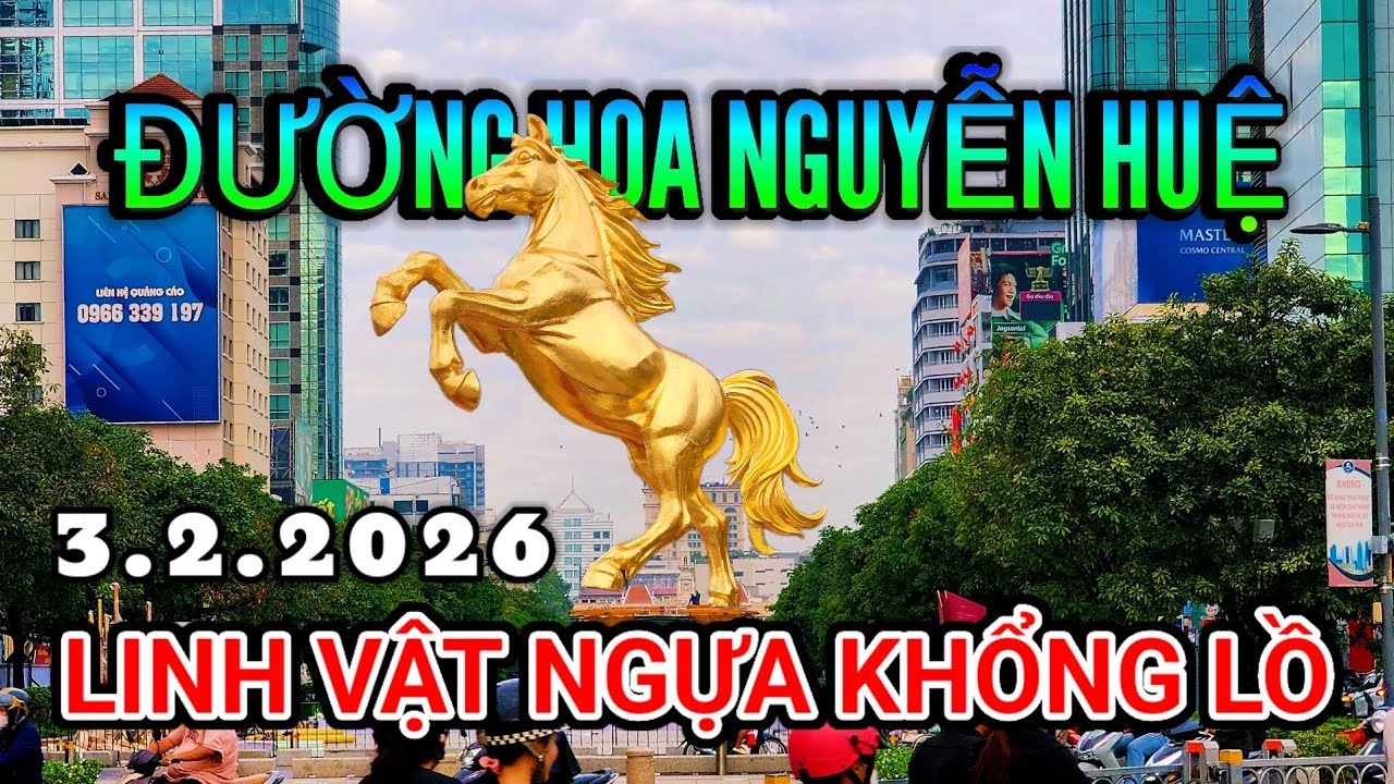 Linh vật NGỰA mạ vàng Saigon Marina IFC Ga Ba Son | Đường Hoa Nguyễn Huệ Tết Bính Ngọ 2026