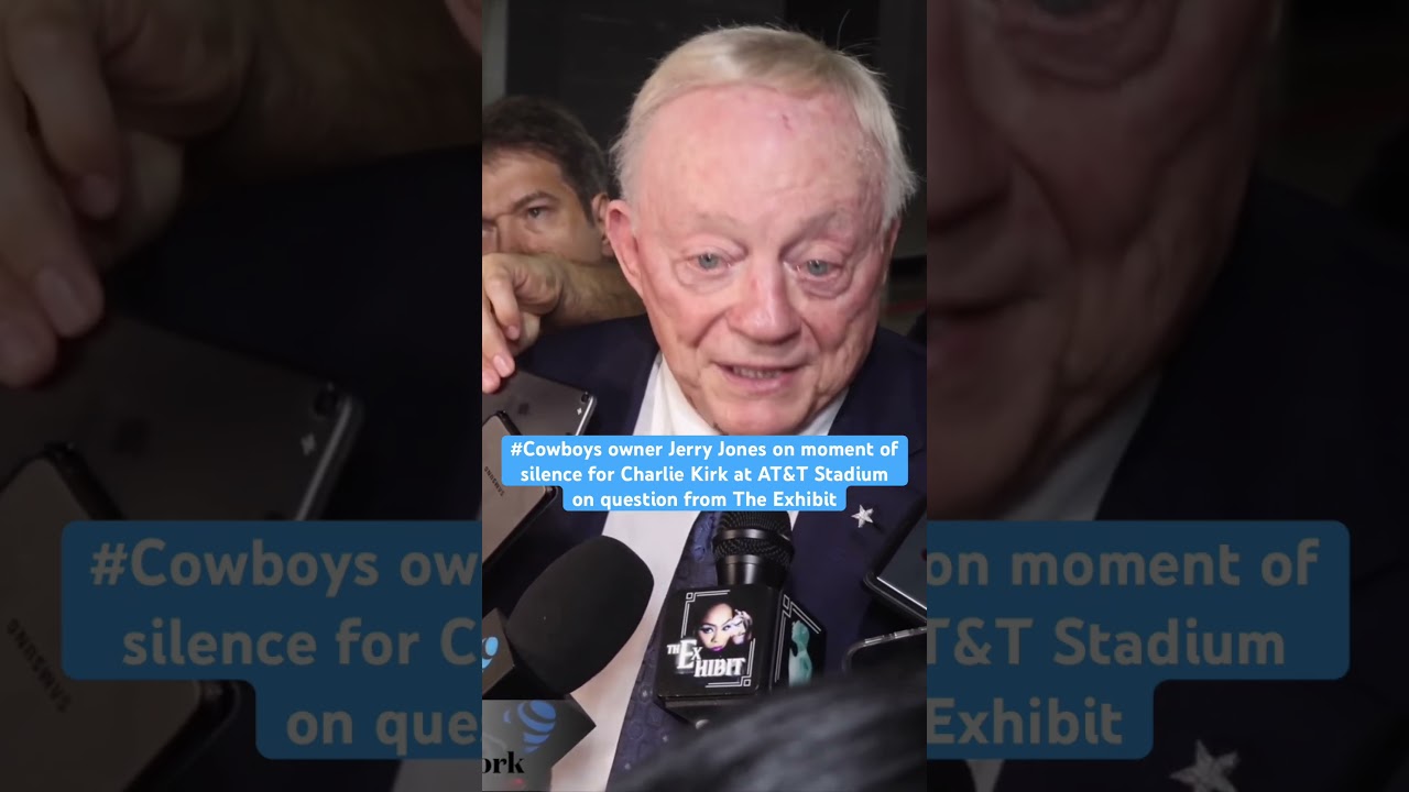 #Cowboys owner Jerry Jones gives his thoughts on the Charlie Kirk moment of silence at AT&T Stadium