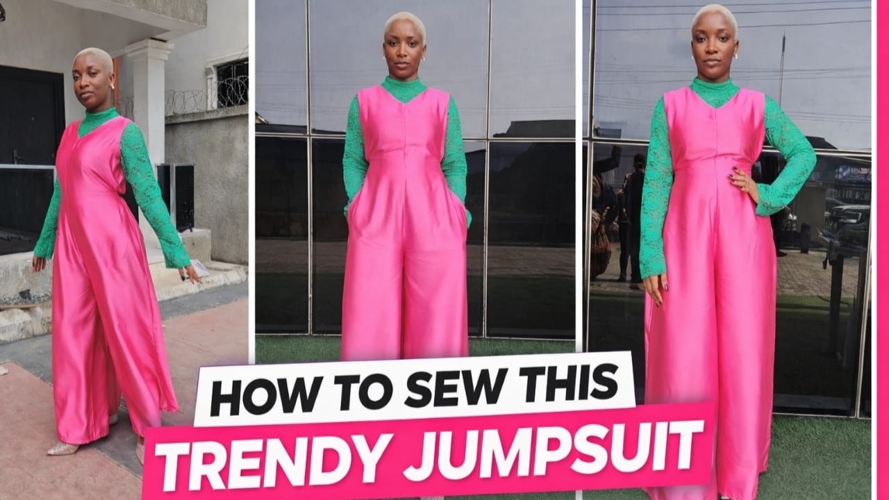 How to Cut & Sew a Trendy Wide-Leg Jumpsuit | No-Waist Joining Step-by-Step Tutorial