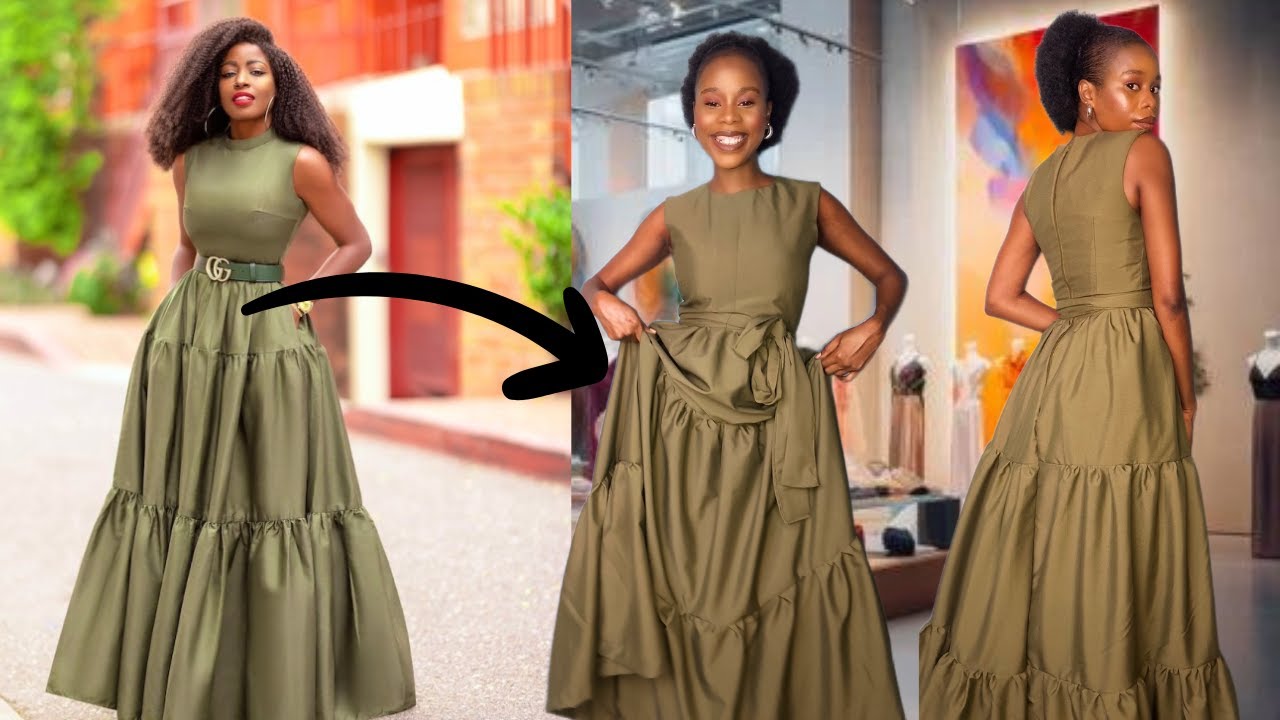 Detailed Tutorial on How to cut and sew a Caribbean Maxi Dress | Gypsy | Tiered