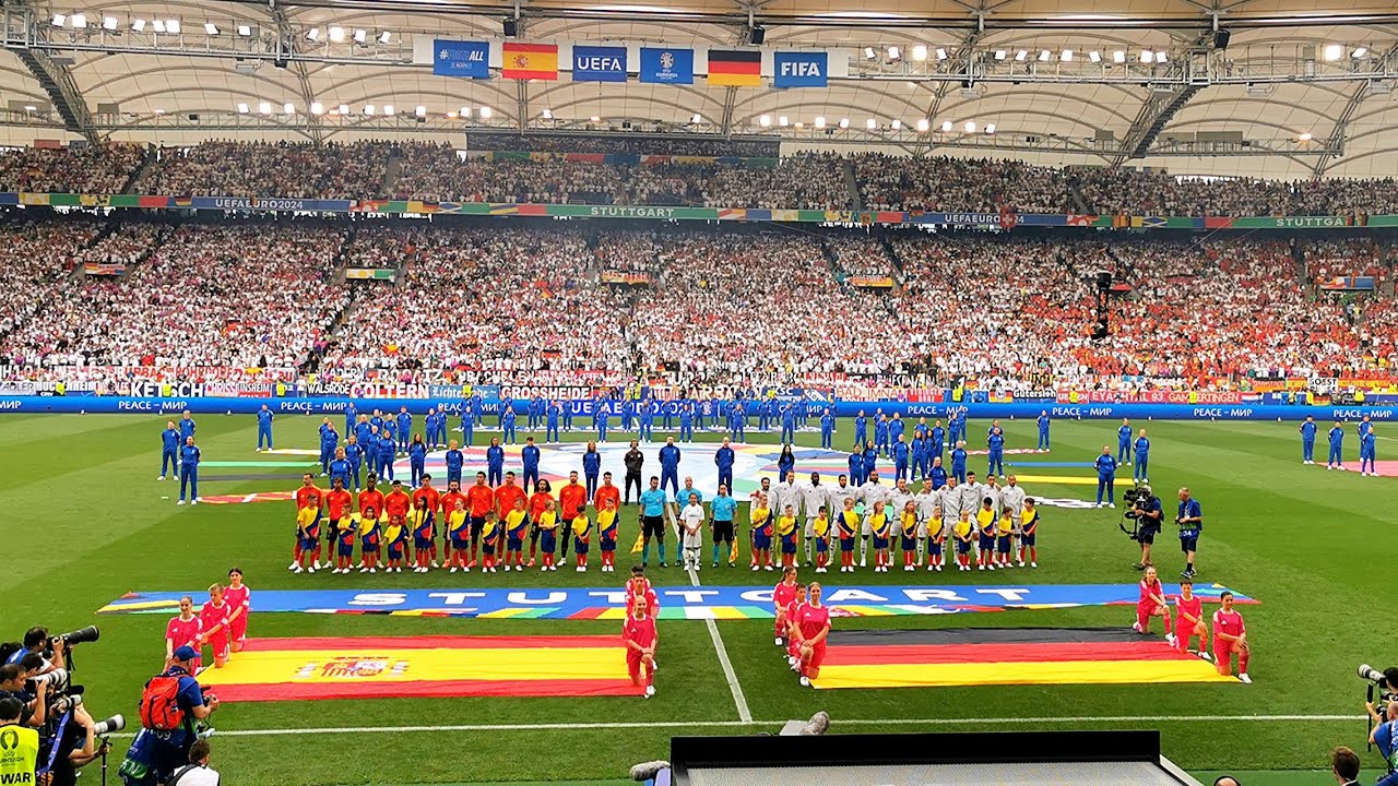 🇩🇪🇪🇦 Nationalhymne Deutschland & Spanien | EURO 2024 Germany | Viertelfinale Stuttgart