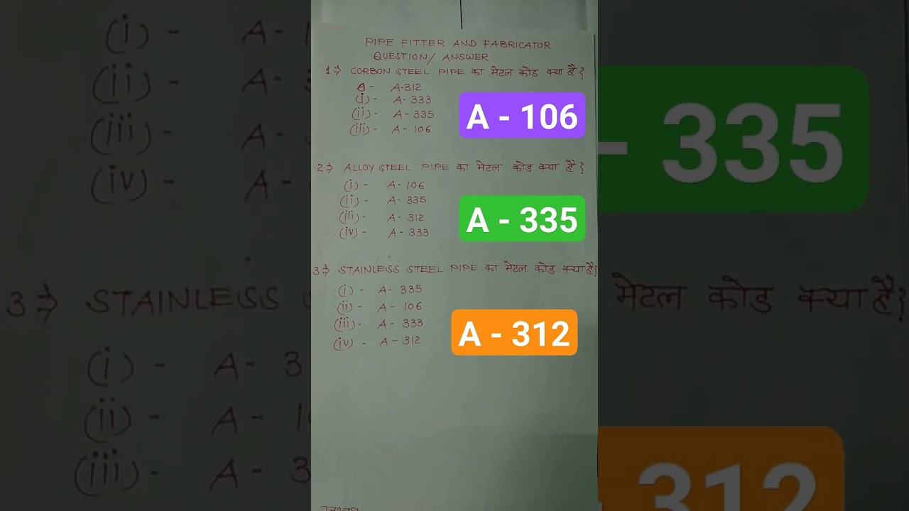 HOW TO FIND PIPE METAL CODE |
