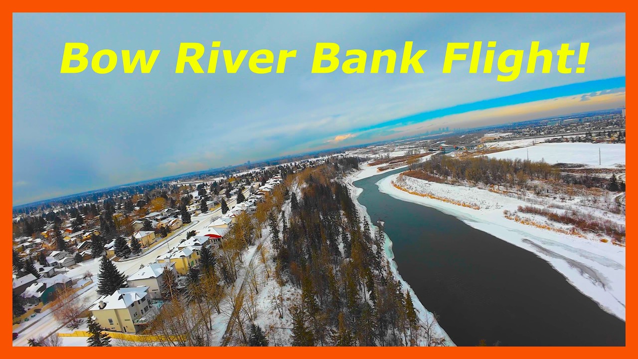Bow River Bank Flight 🚁🇨🇦❄️🌤️ #calgary #djiavata2 #river