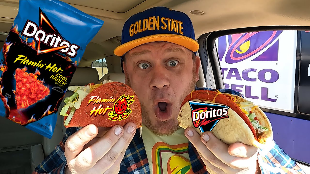 Taco Bell ⭐Flamin' Hot Cool Ranch Doritos Locos Tacos⭐ Food Review!!!