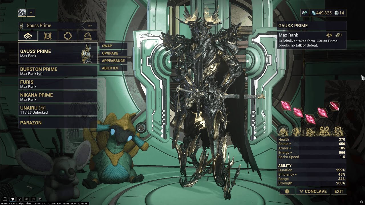 Gauss Solo SP Void Cascade Level Cap | Warframe