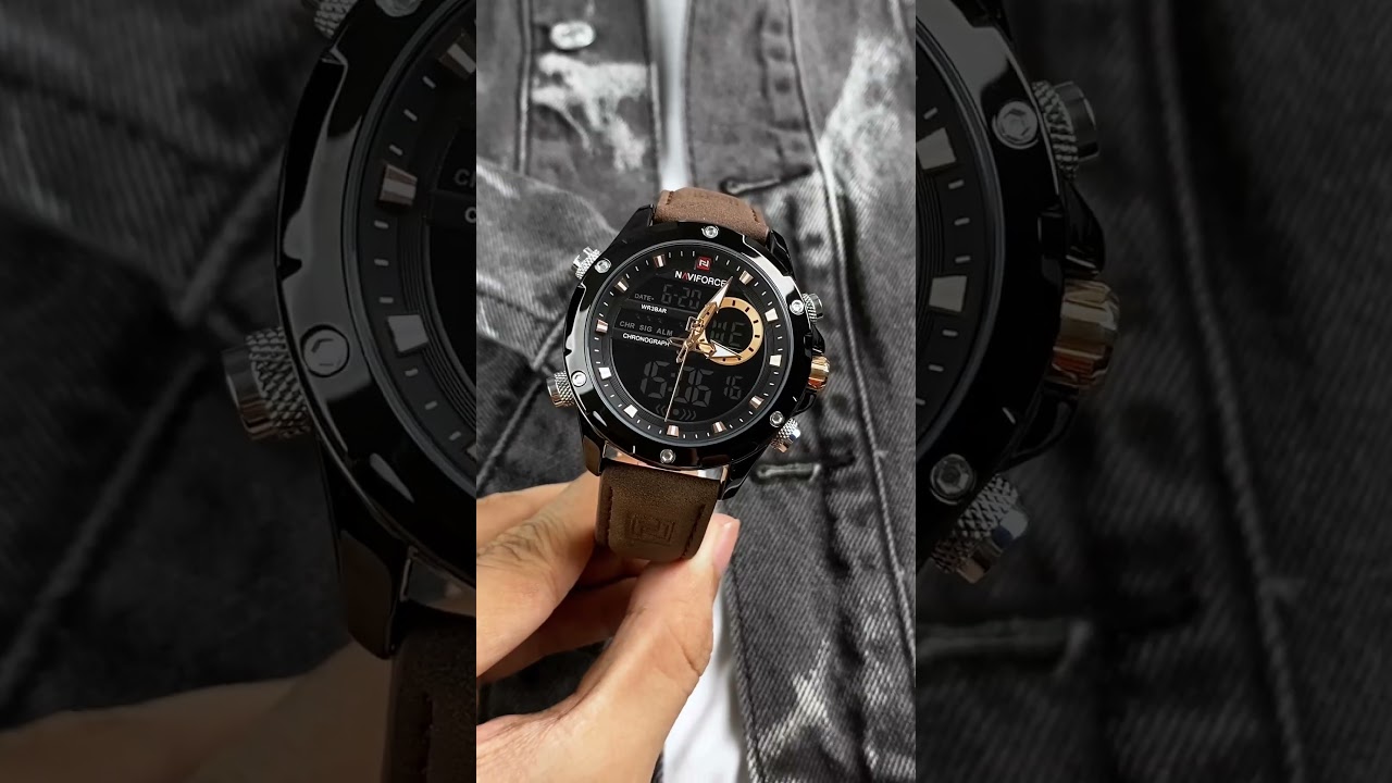 NAVIFORCE Watch NF9208 Quartz Analog + LCD Digital Watch (Casual & Minimalist Style)#shorts