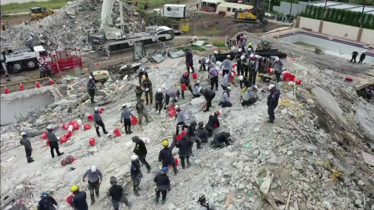 Death toll reaches 12 as rescue efforts continue at Surfside building collapse site