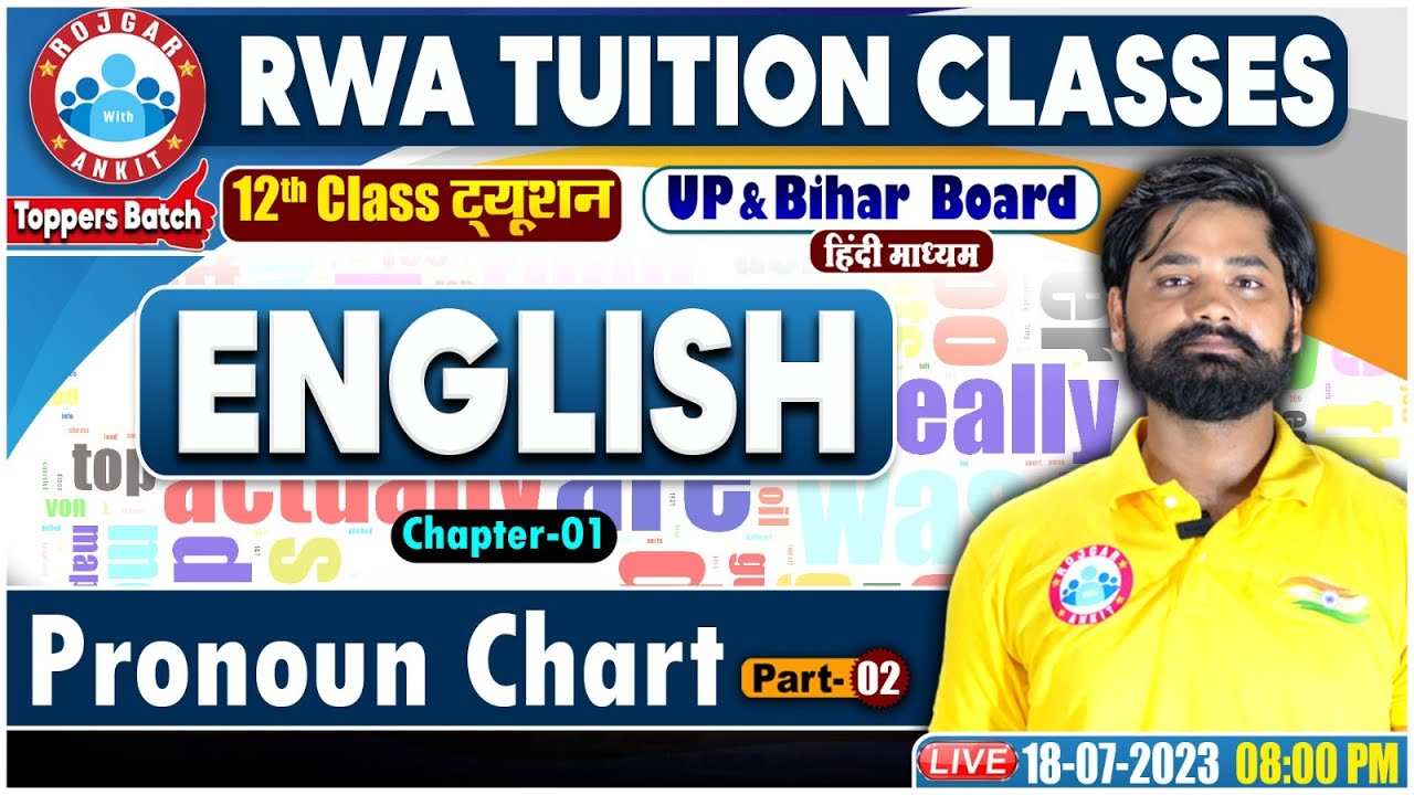 UP Board 12th Class, Pronoun Chart English Class, Bihar Board 12th English Class By RWA
