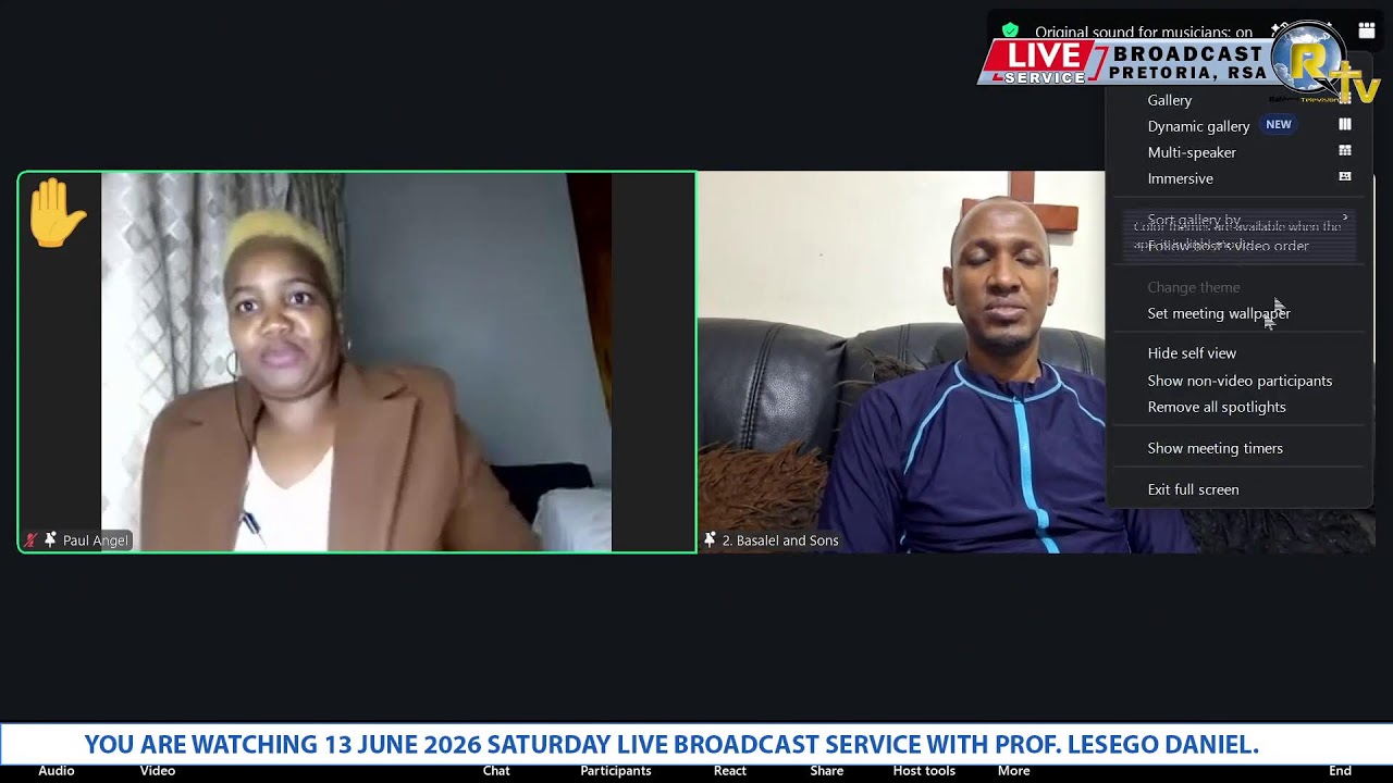 13 JUNE 2026 SATURDAY LIVE BROADCAST SERVICE WITH PROF. LESEGO DANIEL PART 2