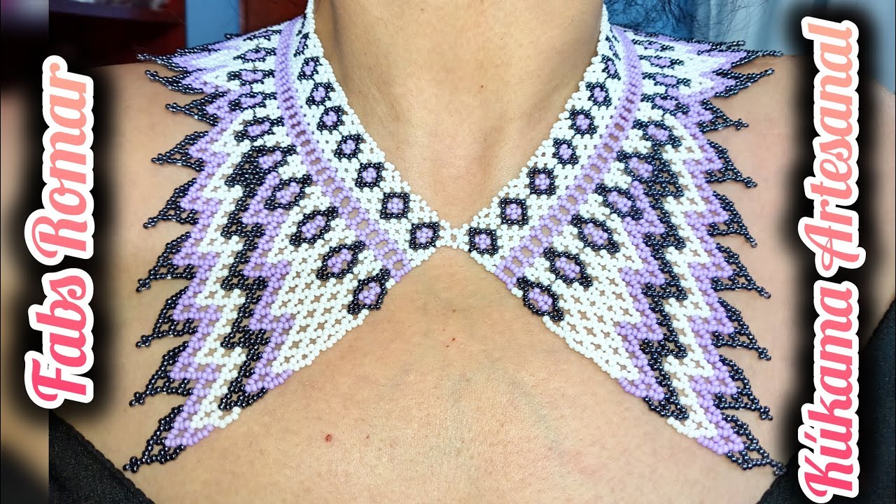 Collar de chaquira cuello mariposa lila 🤍🩷💜