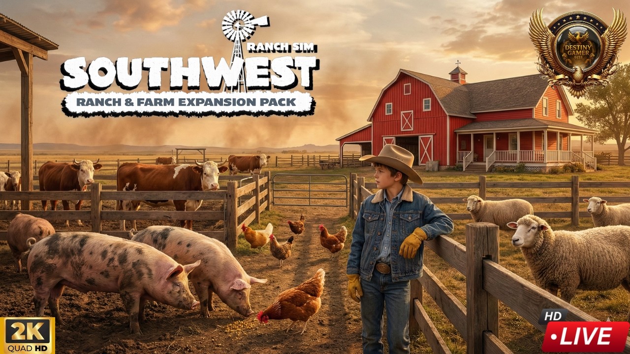 🔴Ranch Simulator LIVE: Building My Dream Farm & Surviving the Wild! Full Gameplay{SOUTH WEST DLC#01}